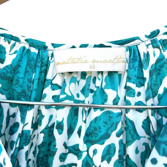 Natalie Martin Briana Maxi Silk Dress Long Geranium Jade Turquoise XS Small - Picture 4 of 10